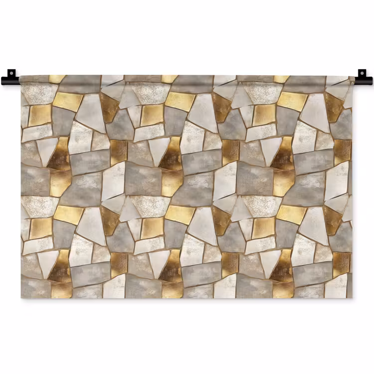 Mozaïek - Marmer - Goud Wandkleed katoen klein 269 -zz3d