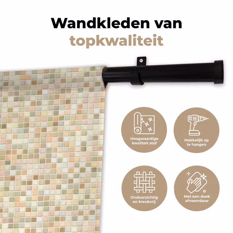 Mozaïek - Patroon - Beige Wandkleed katoen klein 269 -sfeer2