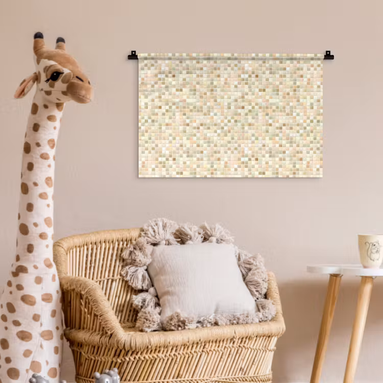 Mozaïek - Patroon - Beige Wandkleed katoen klein 269 -wsfeer5_kind