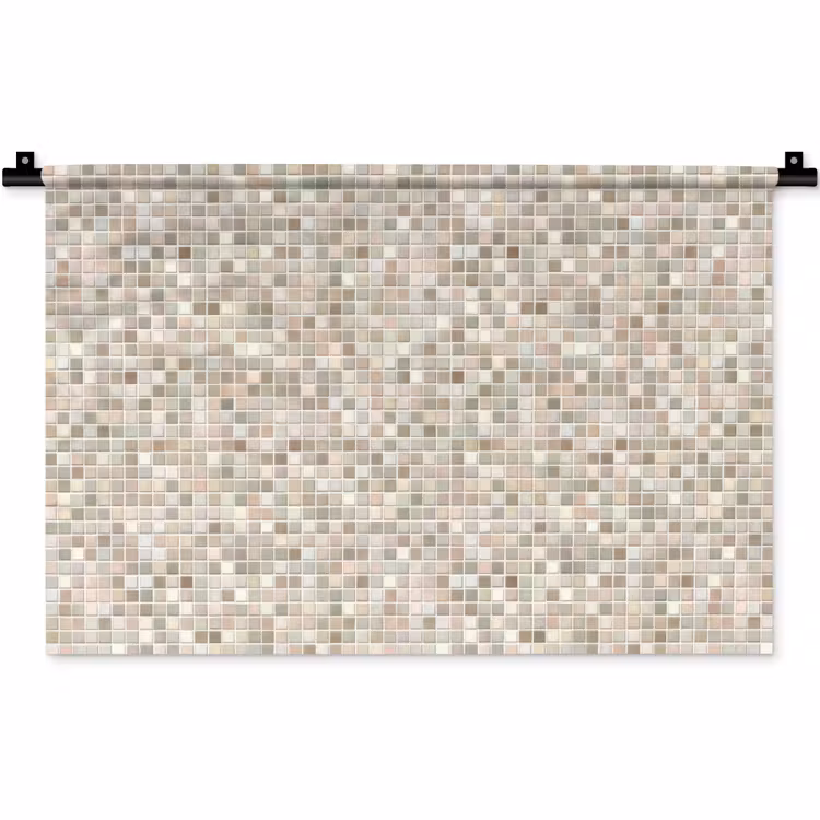 Mozaïek - Patroon- Taupe Wandkleed katoen klein 269 -zz3d