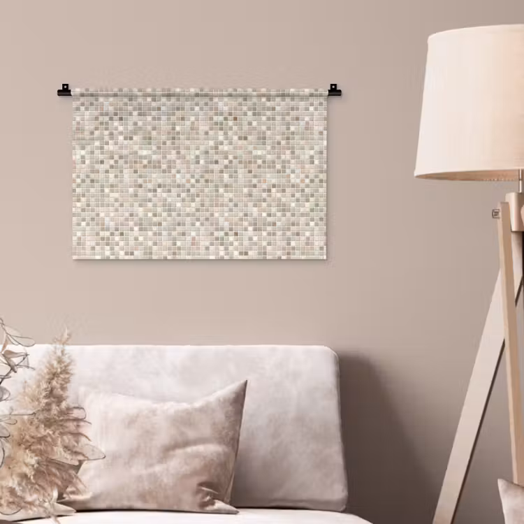 Mozaïek - Patroon- Taupe Wandkleed katoen klein 269 -sfeer4
