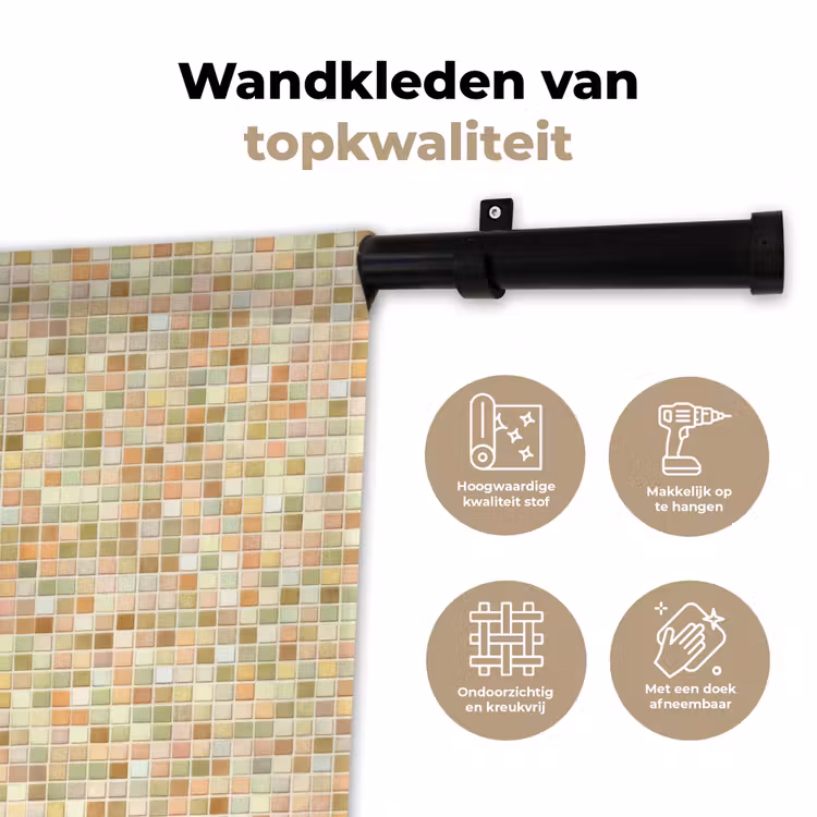 Mozaïek - Patroon - Terracotta Wandkleed katoen klein 269 -sfeer2