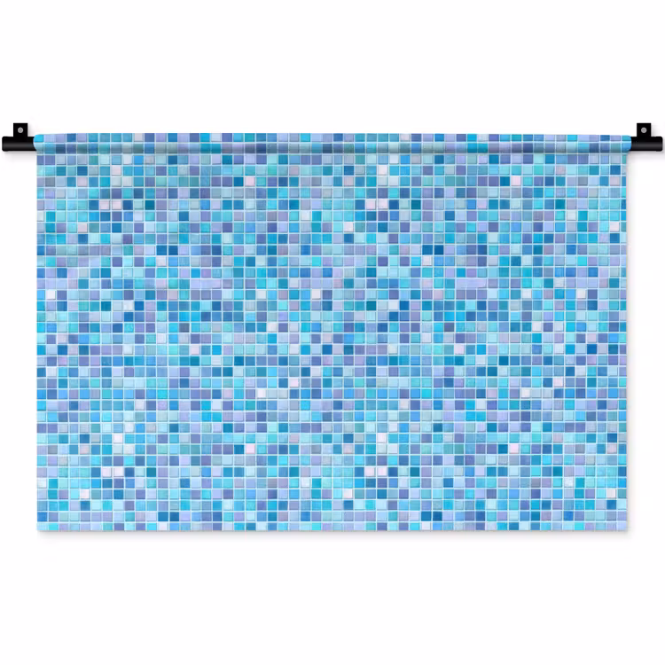Mozaïek - Patroon - Turquoise Wandkleed katoen klein 269 -zz3d