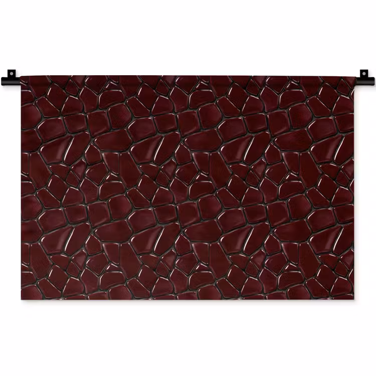 Mozaïek - Tegel - Bordeauxrood Wandkleed katoen klein 269 -zz3d