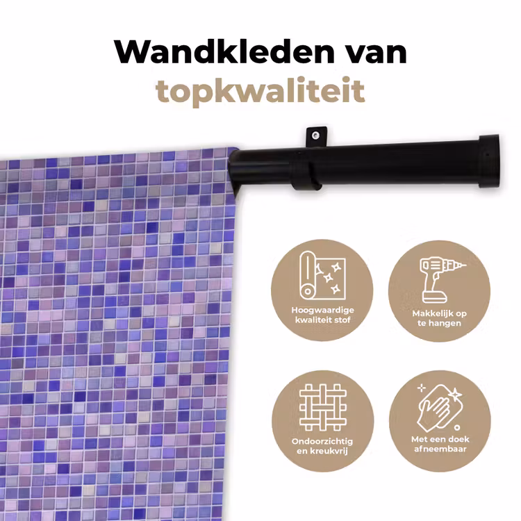 Mozaïek - Tegels - Lila - Amethist Wandkleed katoen klein 269 -sfeer2