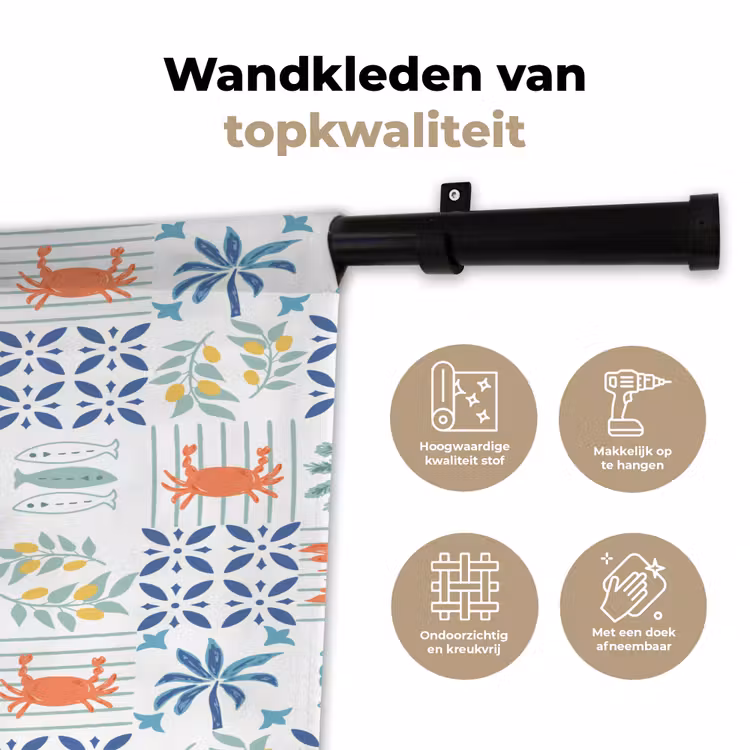 Zee - Sfeer - Mozaïek - Multi Wandkleed katoen klein 269 -sfeer2