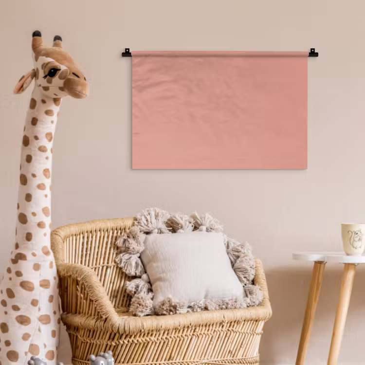 Muted - Salmon - Koraal Wandkleed katoen klein 269 -wsfeer5_kind