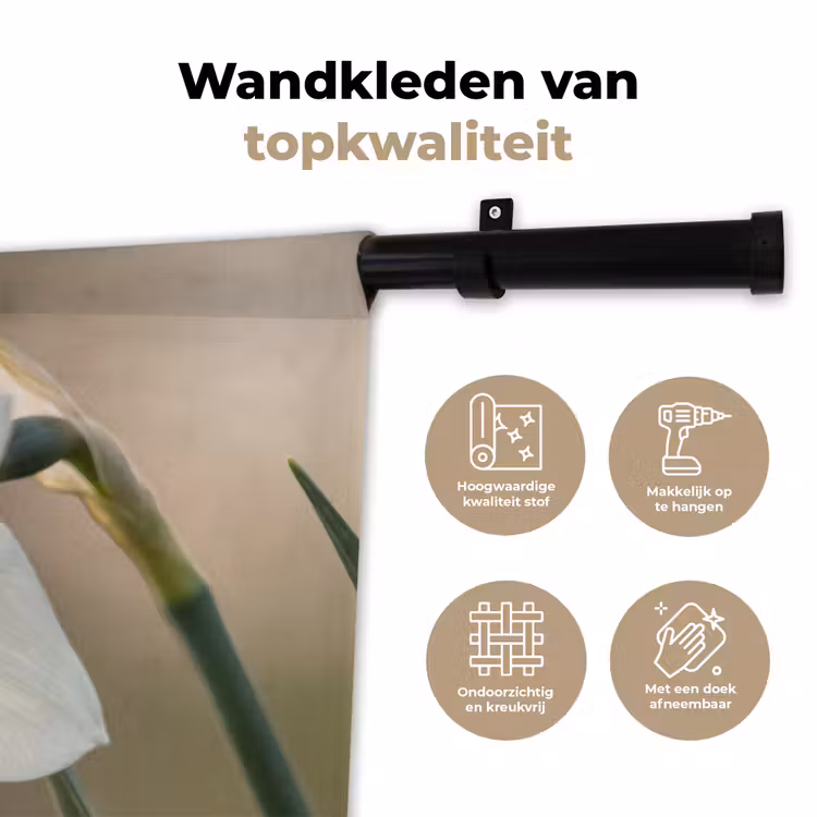 Narcis - Bloem - Minimalistisch Wandkleed katoen klein -sfeer2