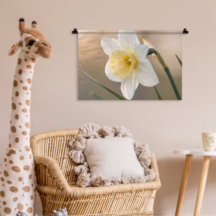 Narcis - Bloem - Minimalistisch Wandkleed katoen klein -wsfeer5_kind