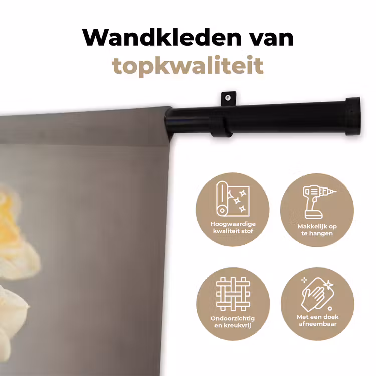 Narcissen - Geel - Bloemblaadjes Wandkleed katoen klein -sfeer2