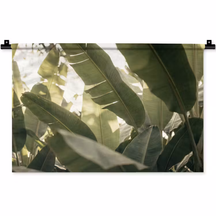 Natuur - Bladeren - Groen - Tropisch - Detail Wandkleed katoen klein -zz3d