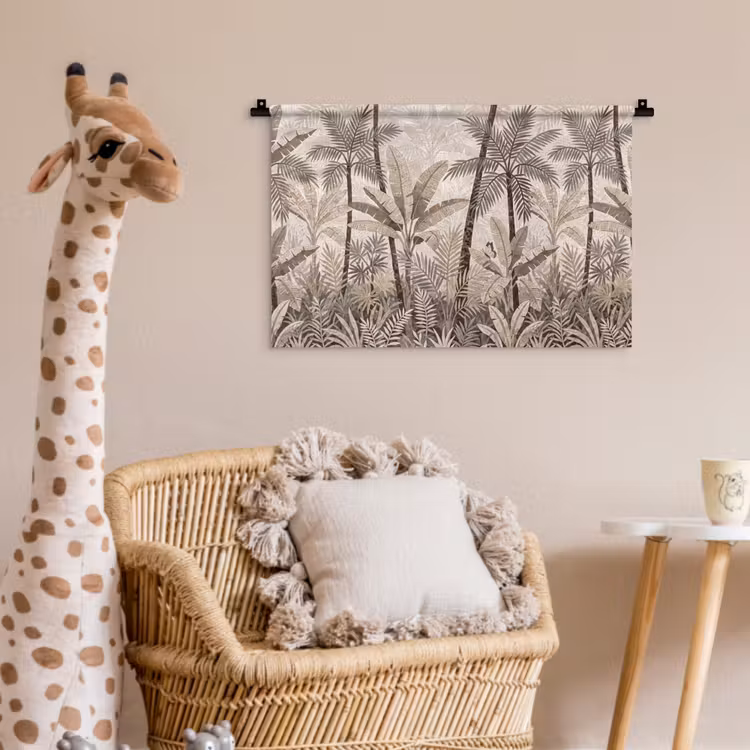 Natuur - Bladeren - Landschap - Mozaïek - Beige Wandkleed katoen klein -wsfeer5_kind