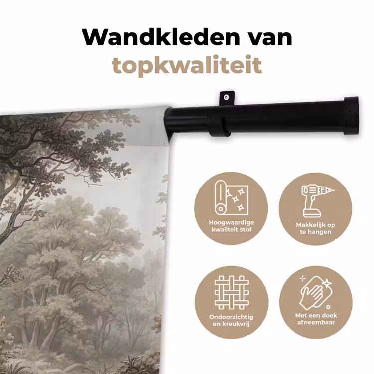 Natuur - Bos - Eik Wandkleed katoen klein -sfeer2