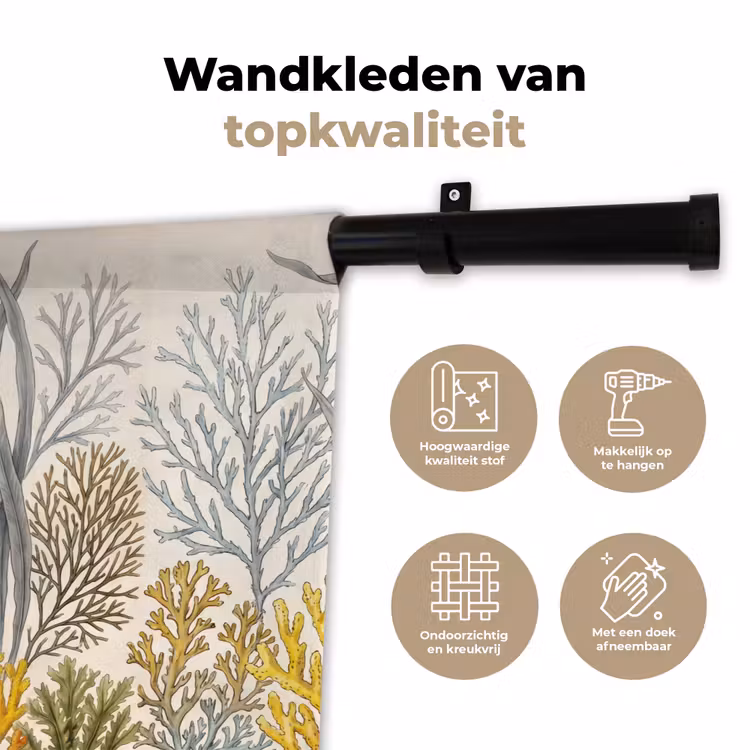Natuur - Onderwater - Botanisch - Vintage - Kleurrijk Wandkleed katoen klein -sfeer2
