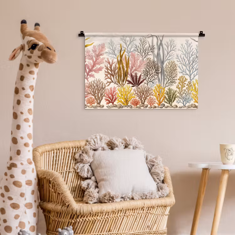 Natuur - Onderwater - Botanisch - Vintage - Kleurrijk Wandkleed katoen klein -wsfeer5_kind