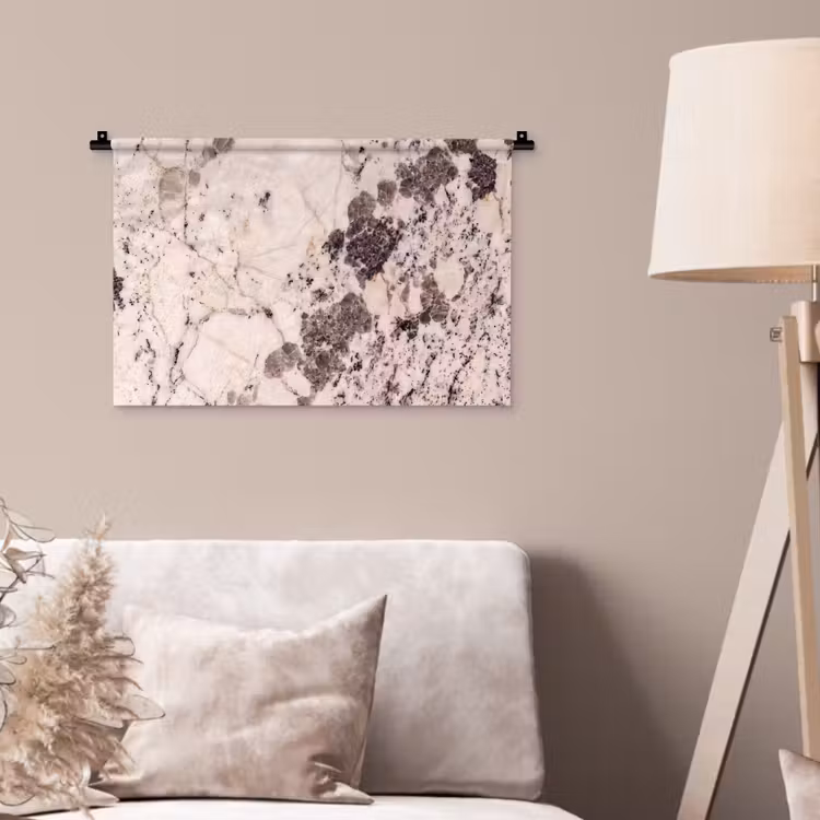 Natuursteen - Patroon - Abstract - Beige - Grijs Wandkleed katoen klein -sfeer4