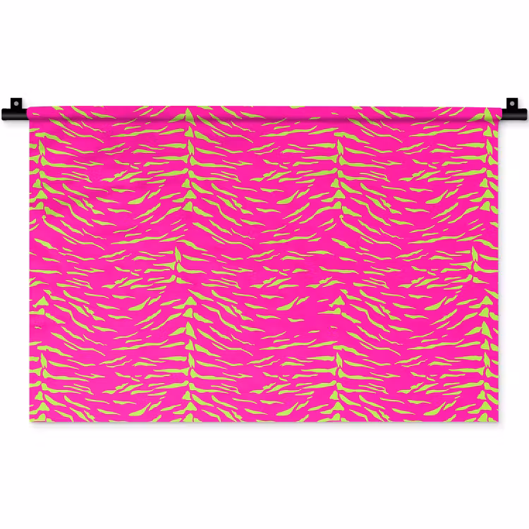 Neon - Groen - Roze - Tijger Wandkleed katoen klein 269 -zz3d