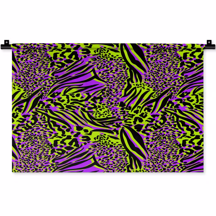 Neon - Paars - Dieren - Patroon Wandkleed katoen klein 269 -zz3d
