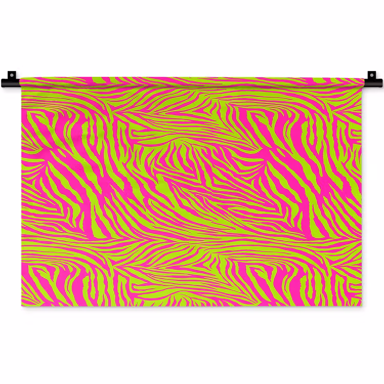Neon - Zebra - Roze - Groen Wandkleed katoen klein 269 -zz3d