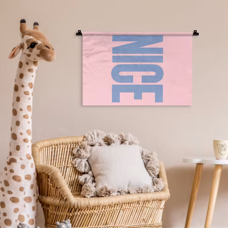Nice - Paars - Roze Wandkleed katoen klein -wsfeer5_kind