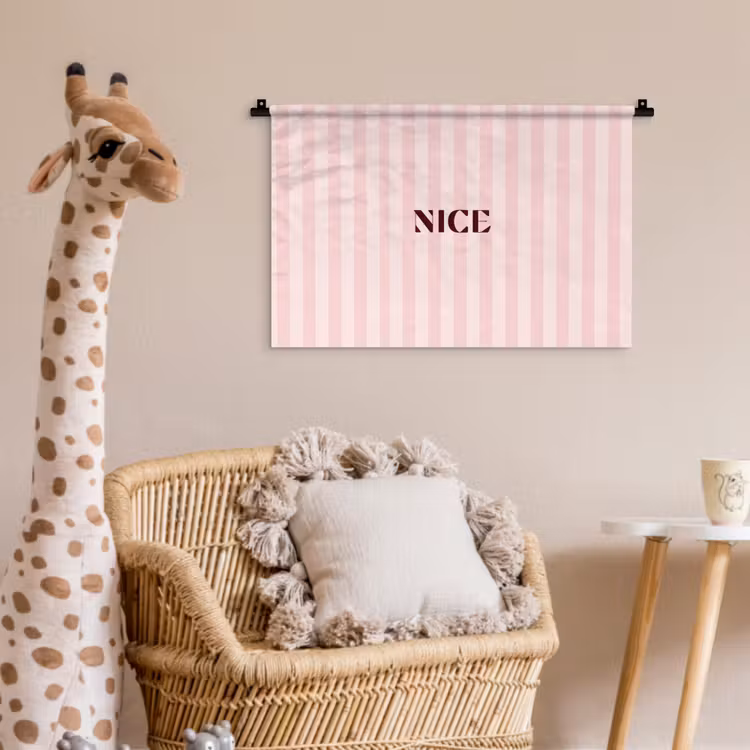 Nice - Strepen - Roze Wandkleed katoen klein -wsfeer5_kind