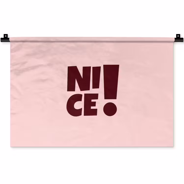 Nice - Uitroepteken - Roze Wandkleed katoen klein -zz3d