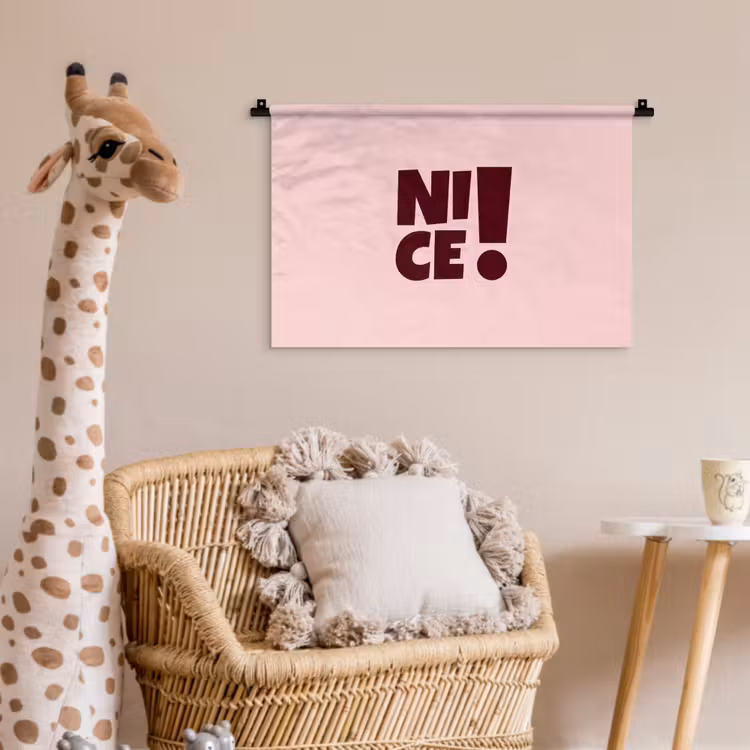 Nice - Uitroepteken - Roze Wandkleed katoen klein -wsfeer5_kind