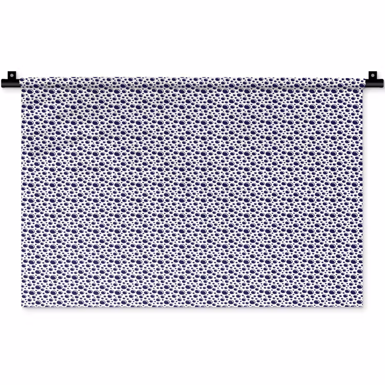 Oceaan - Bubbel - Blauw - Wit Wandkleed katoen klein 269 -zz3d