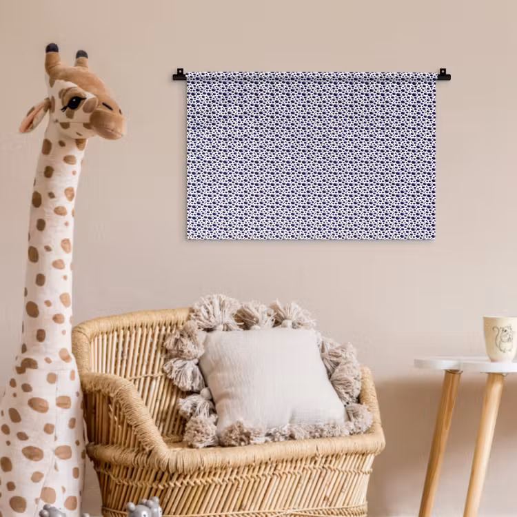 Oceaan - Bubbel - Blauw - Wit Wandkleed katoen klein 269 -wsfeer5_kind