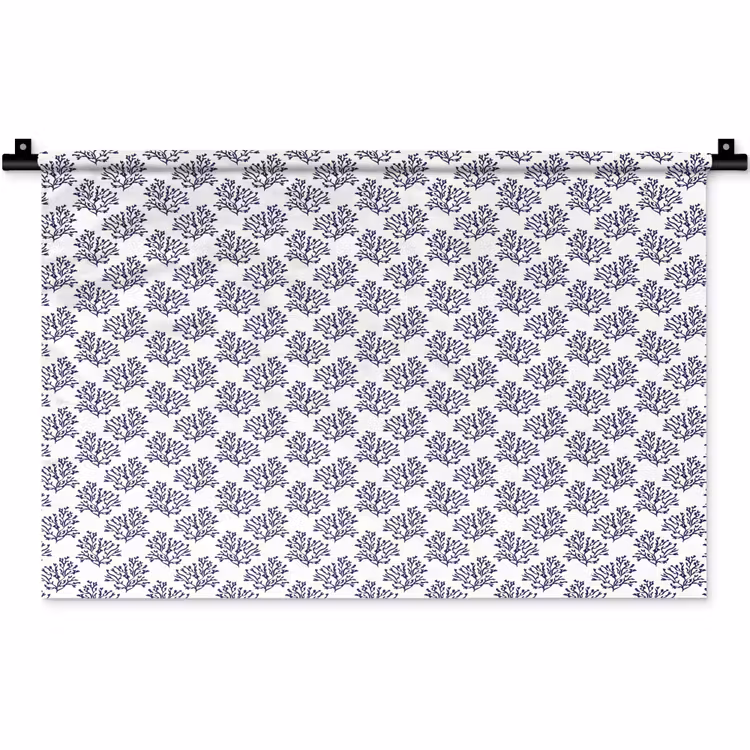 Oceaan - Koraal - Blauw - Wit Wandkleed katoen klein 269 -zz3d
