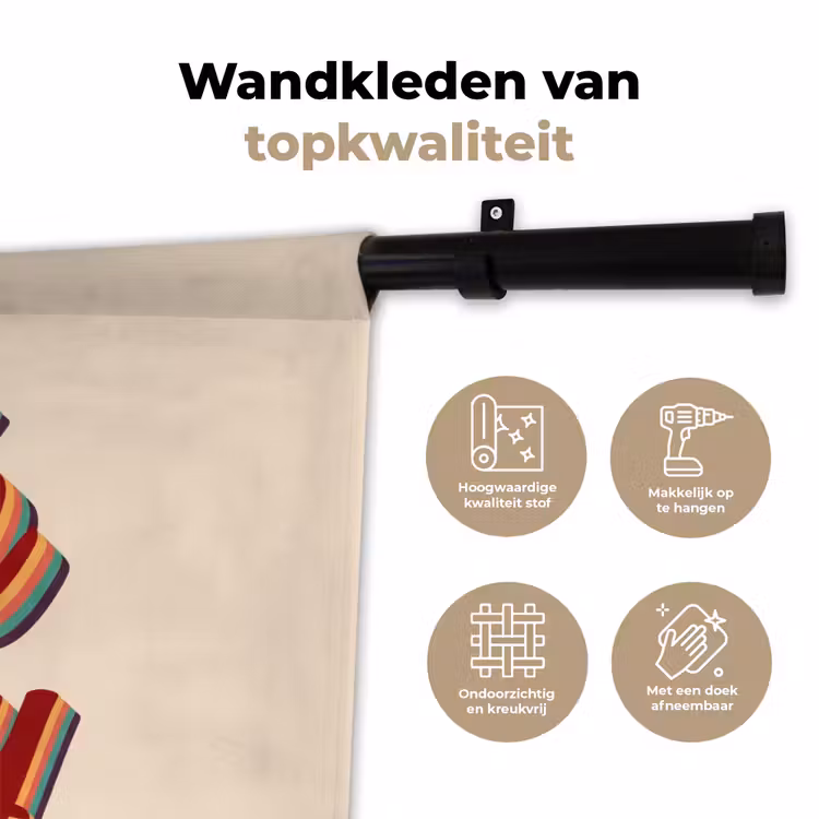 Oh honey - Rood - Schaduw Wandkleed katoen klein -sfeer2