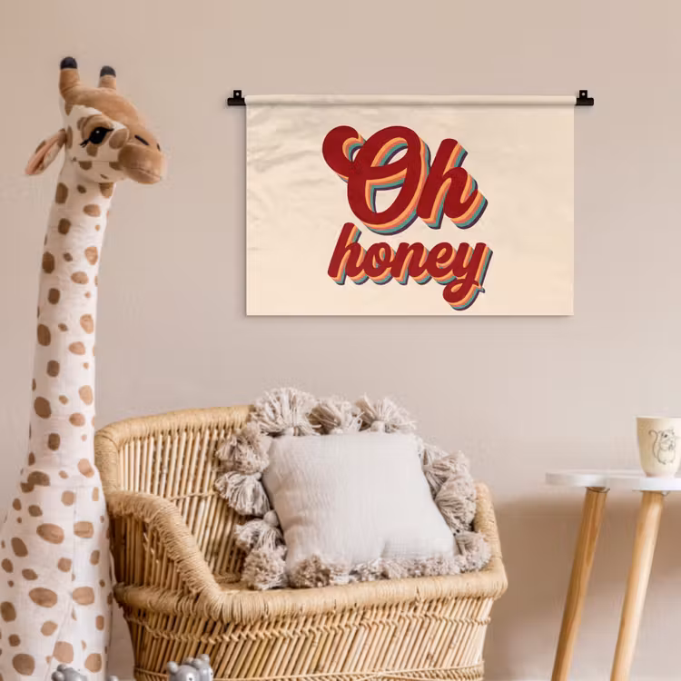 Oh honey - Rood - Schaduw Wandkleed katoen klein -wsfeer5_kind