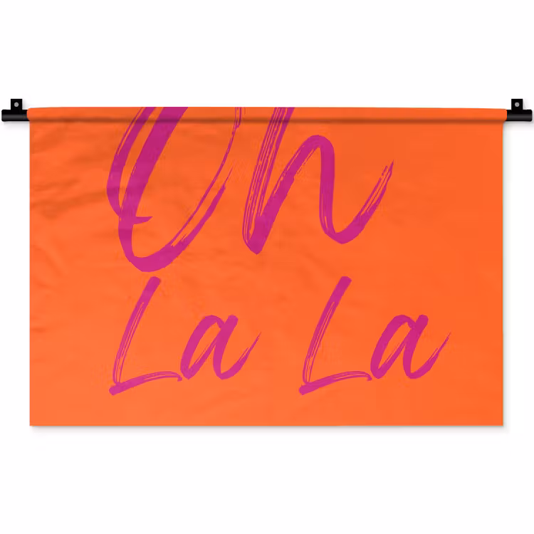 Oh la la - Oranje - Roze - Grafisch Wandkleed katoen klein -zz3d