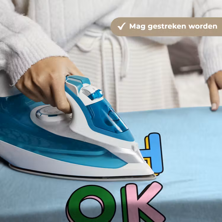 Oh ok - Blauw - Kleurrijk Wandkleed katoen klein -sfeer9