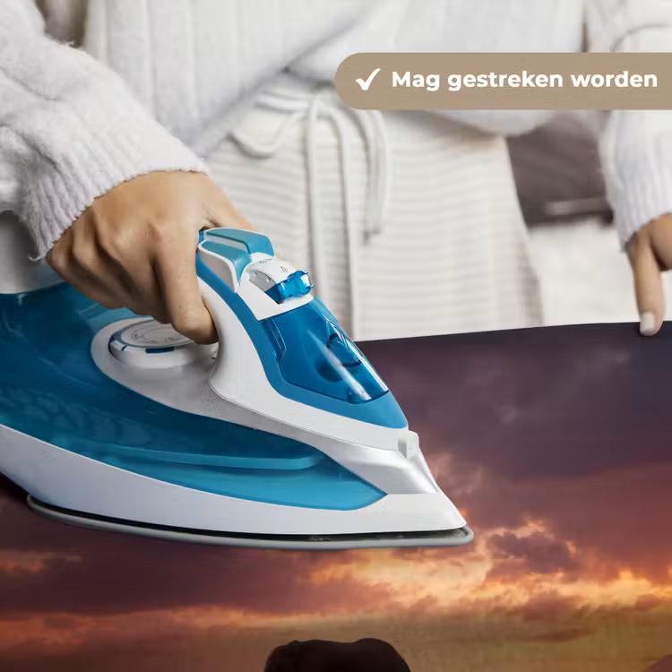 Olifanten - Grasland - Zonsondergang Wandkleed katoen klein -sfeer9