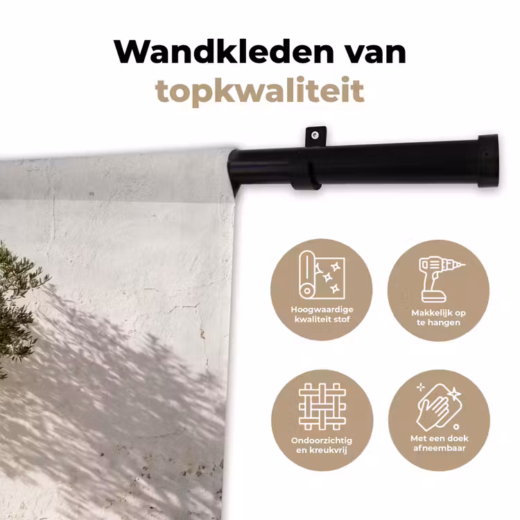 Wandkleed - Olijfboom - muur - wit - Olijfboom - muur - wit Wandkleed katoen klein
