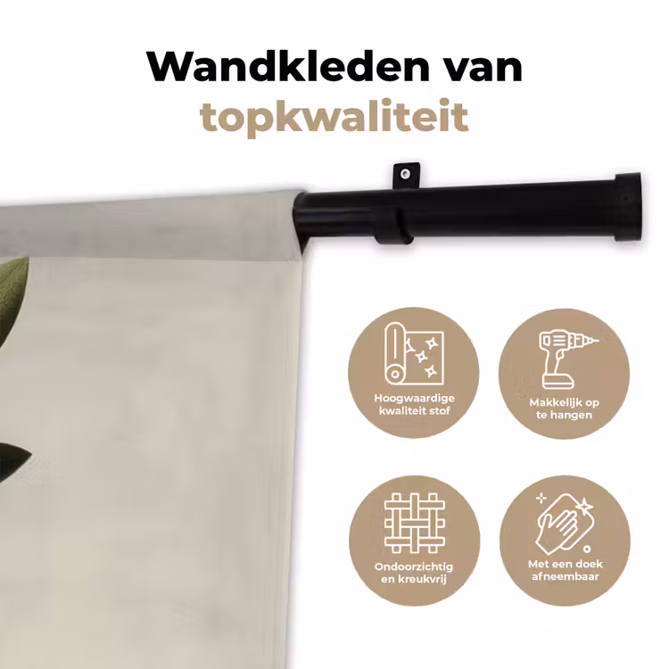 Olijftak - Donkergroen - Olijven Wandkleed katoen klein -sfeer2