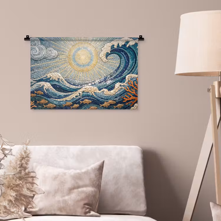 Onderwater - Koraal - Vis - Natuur - Kunst Wandkleed katoen klein -sfeer4