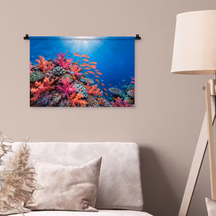 Onderwater - Koraalrif - Vissen - Oceaan - Natuur Wandkleed katoen klein -sfeer4