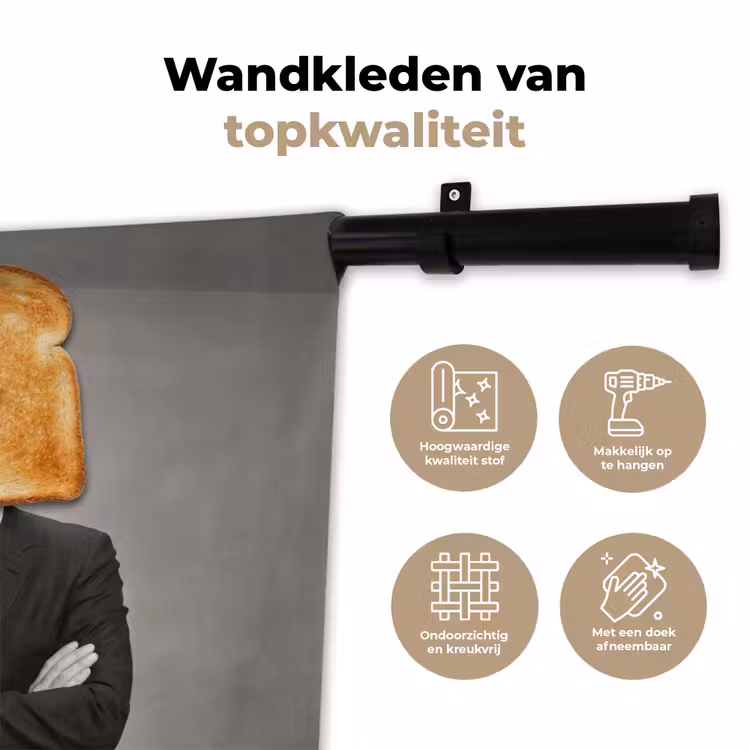 Ontbijt - Koppel - Ei - Brood Wandkleed katoen klein -sfeer2