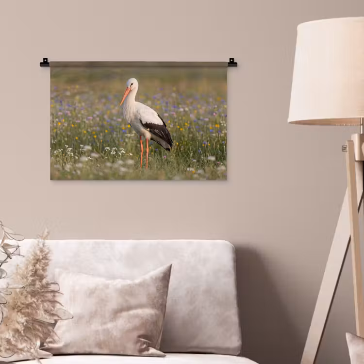 Ooienvaar - Bloemen - Weide - Kleurrijk Wandkleed katoen klein -sfeer4