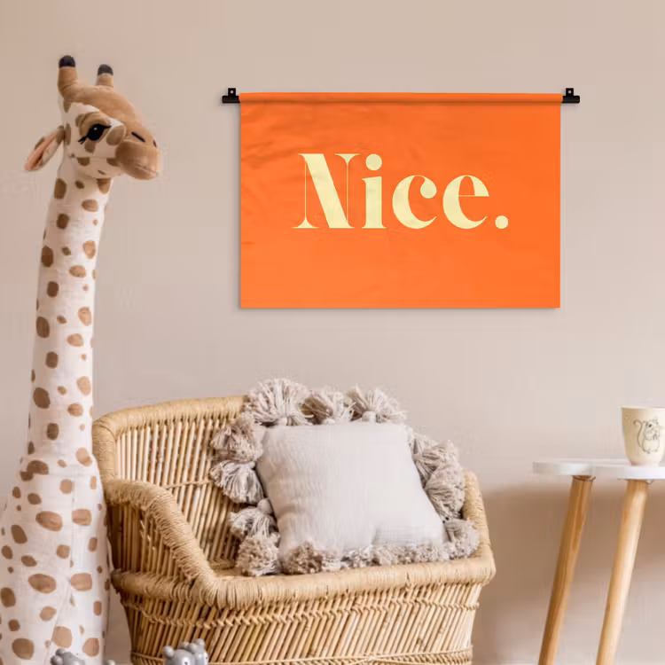 Oranje - Gebroken wit - Nice Wandkleed katoen klein -wsfeer5_kind