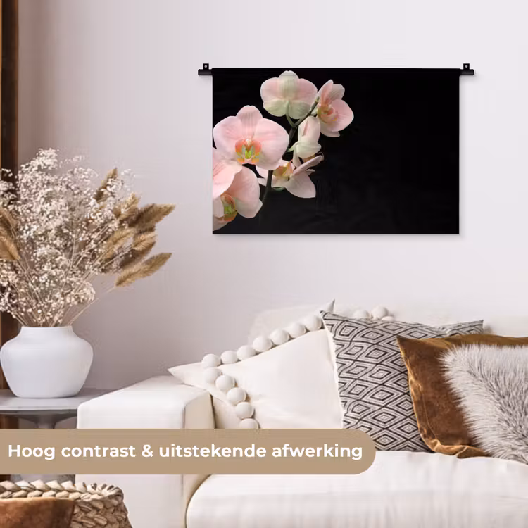 Orchidee - Bloemen - Roze - Stilleven - Flora Wandkleed katoen klein -sfeer1