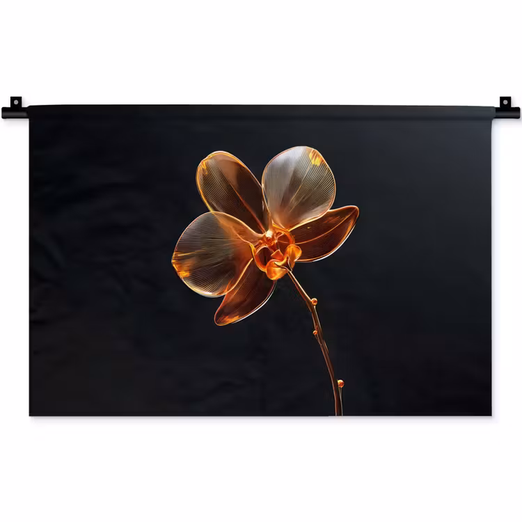 Orchidee - Doorzichtig - Bloem Wandkleed katoen klein -zz3d