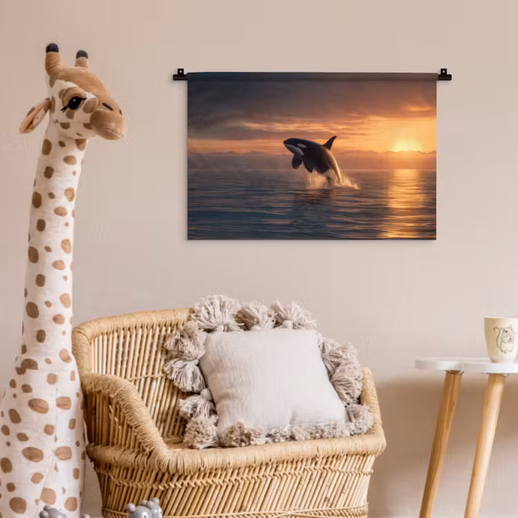 Orka - Zee - Zonsondergang Wandkleed katoen klein -wsfeer5_kind