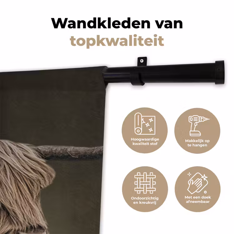 Oude Meesters - Schotse Hooglander - Dieren Wandkleed katoen klein -sfeer2