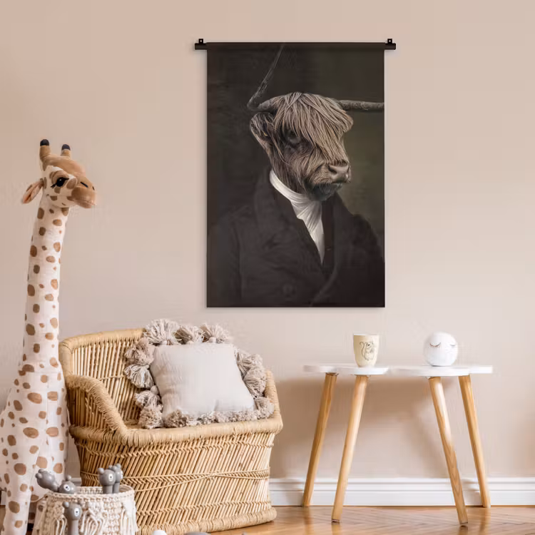 Oude Meesters - Schotse Hooglander - Dieren Wandkleed katoen klein -wsfeer5_kind