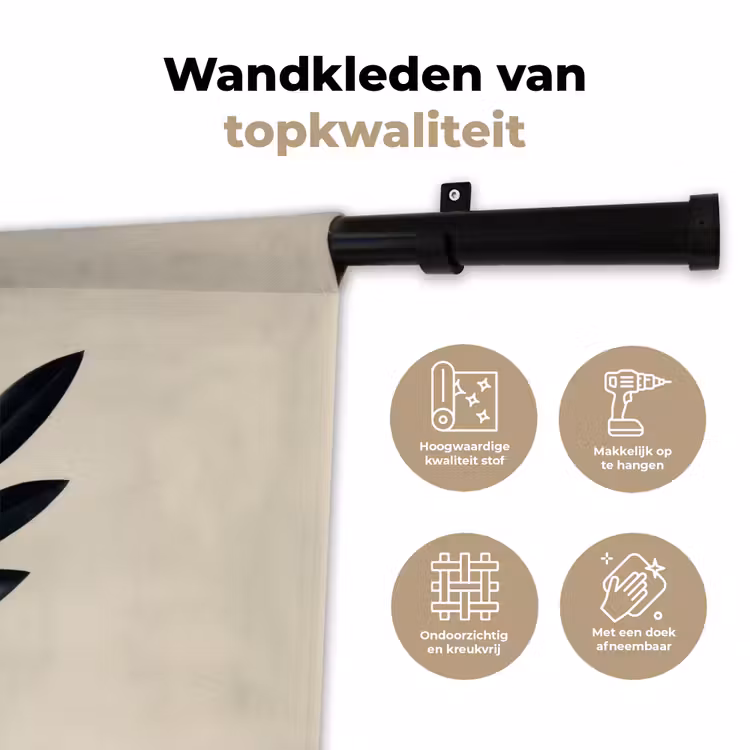 Ovaalvormige bladeren - Diep groen - Symmetrisch Wandkleed katoen klein -sfeer2