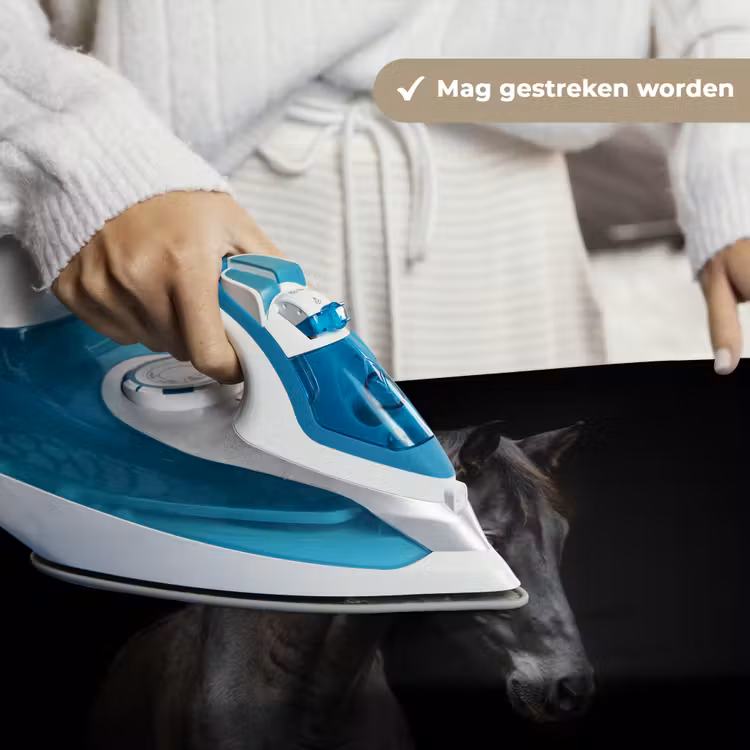Paard - Dieren - Zwart - Portret Wandkleed katoen klein -sfeer9