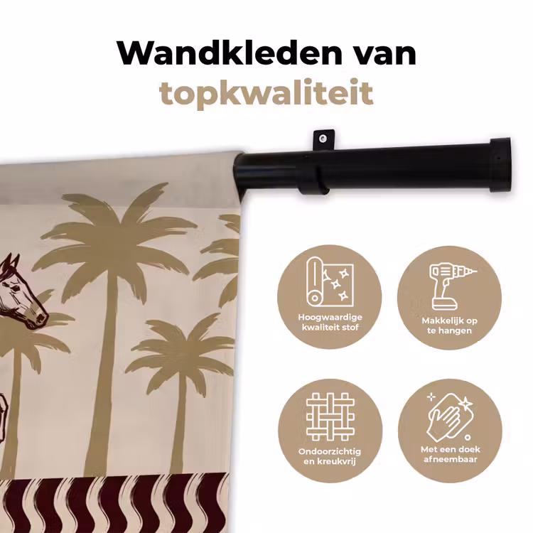 Paard - Galopperend - Woestijn - Illustratie Wandkleed katoen klein -sfeer2